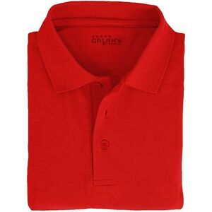 Harvic Mens Solid Knit Polo Shirt, Red, NWT